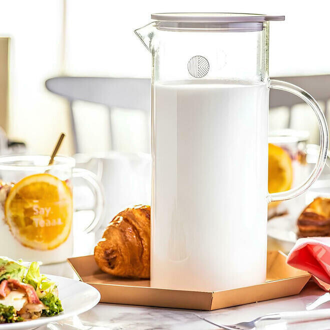 Buydeem CD2003 Teáskanna Hőálló Üveg Kancsó, Fedéllel 1200ml - Maxihome