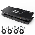 TESmart Dual Monitor KVM Switch – 4×2 (2 PC / 2 Monitor), HDMI + DisplayPort, 4K@60Hz, EDID, USB 2.0