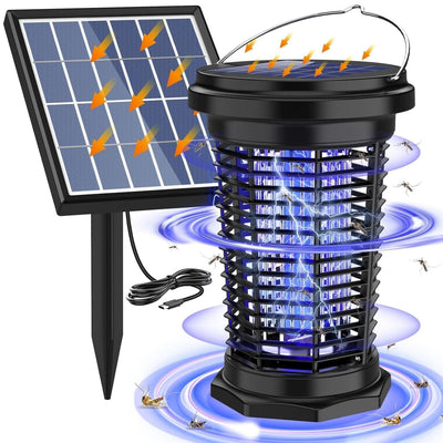 PALONE LT808S Napelemes Elektromos Szúnyogirtó Lámpa és UV Rovarcsapda - 4500V, IPX4, 100 m²