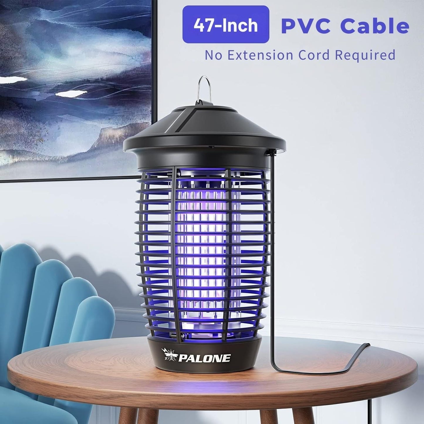 PALONE LT806 Elektromos Rovarcsapda UV Fénnyel - Szúnyogirtó Lámpa, 20W, 4500V, IPX4, 100 m²