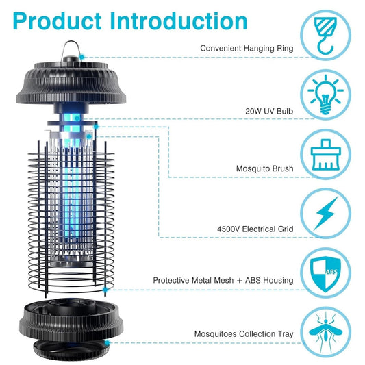 Palone MWS-028 Elektromos UV Rovarcsapda - Szúnyogirtó Lámpa, 20W, 4500V