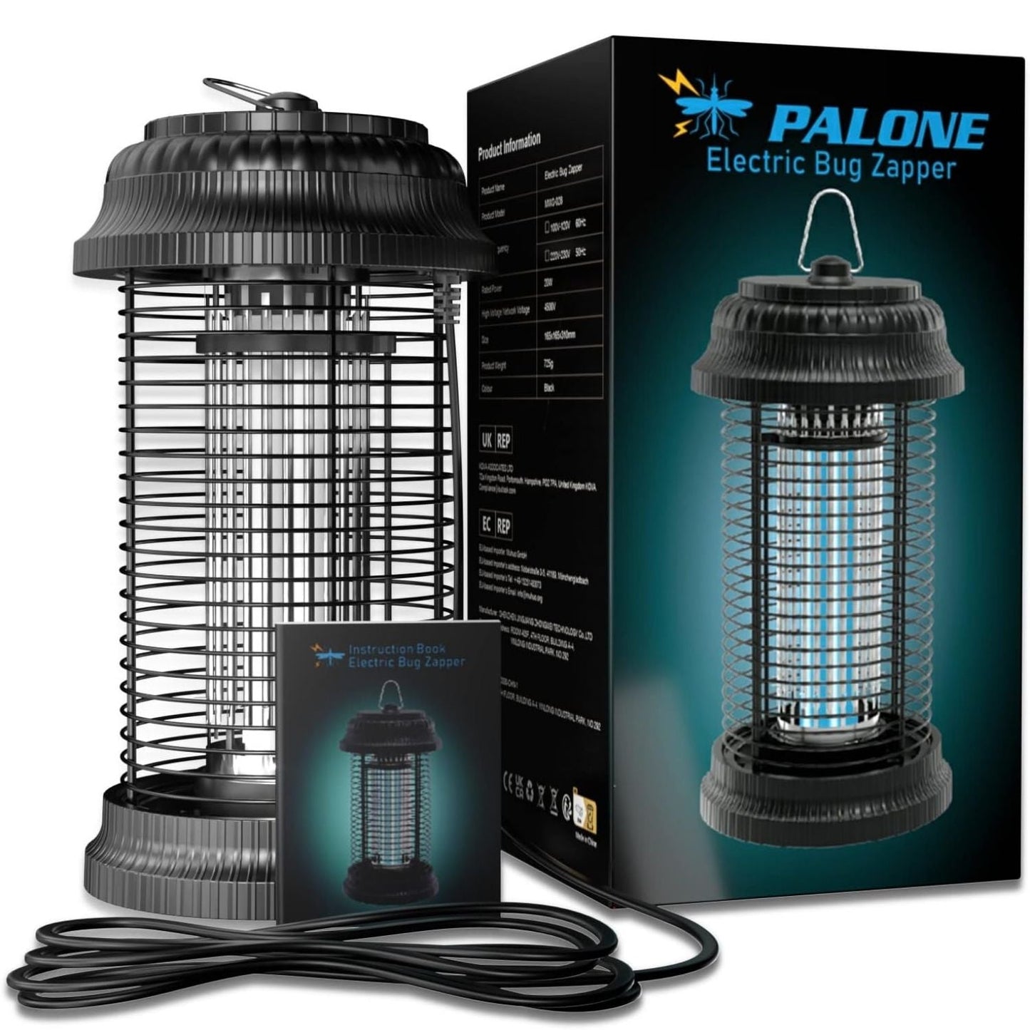 Palone MWS-028 Elektromos UV Rovarcsapda - Szúnyogirtó Lámpa, 20W, 4500V