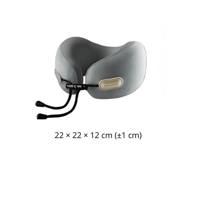 Blux Memóriahabos Utazó Nyakpárna Hordtáskával – 22×22×12 cm (±1 cm)- Szürke - Maxihome
