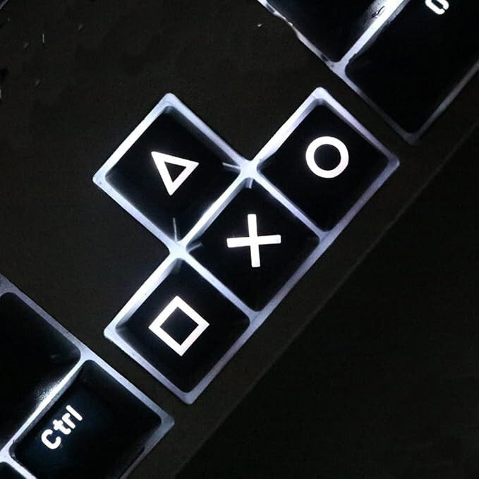 Cherry MX kompatibilis ABS billentyűsapkák átszűrődő háttérvilágítással, sötétben