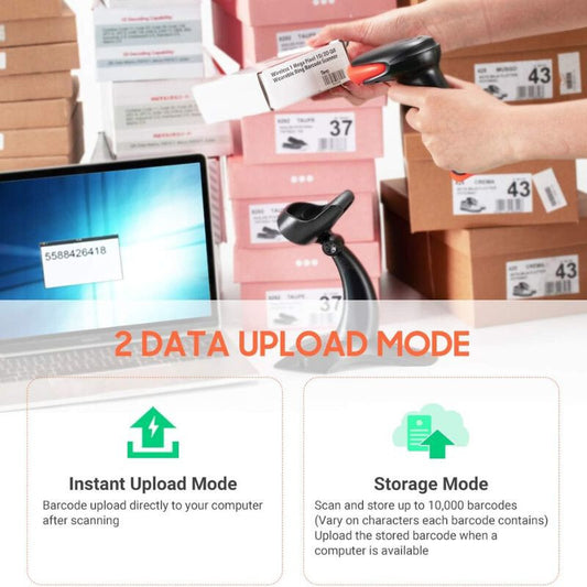 Tera 8200 Vezeték Nélküli 1D Vonalkódolvasó Állvánnyal – 2.4G és USB Csatlakozás, 2500 Pixel Felbontás, Gyors és Precíz Szkennelés - Maxihome