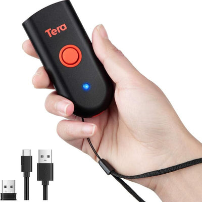 Tera Mini Hordozható 1D CCD Vonalkódolvasó – Bluetooth, 2.4G Vezeték Nélküli és USB Kapcsolat - Maxihome