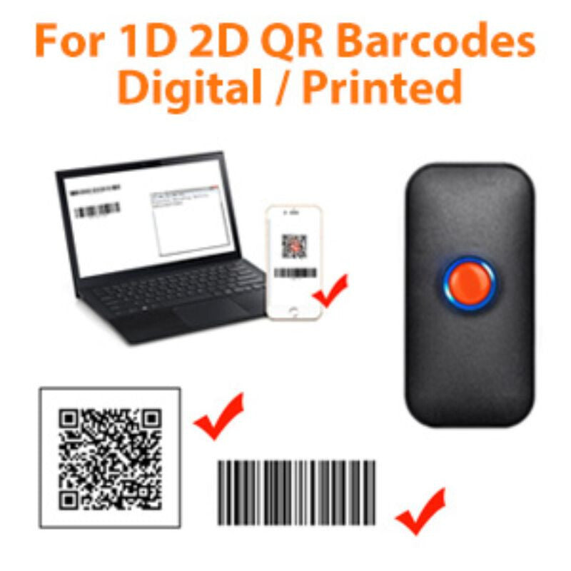 Tera 1100 Hordozható Vonalkódolvasó – 1D/2D, QR-Kód, USB, Bluetooth, Vezeték Nélküli - Maxihome