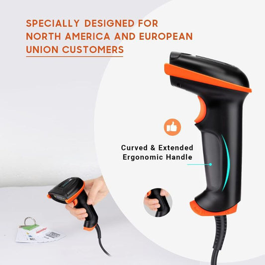 Tera L5100Y-Z USB Lézeres 1D Vonalkódolvasó Állvánnyal – IP65 Por-, Ütés- és Vízálló - Maxihome