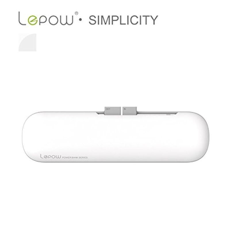Lepow Simplicity 7800 mAh power bank fehér, lekerekített házzal, elölnézet