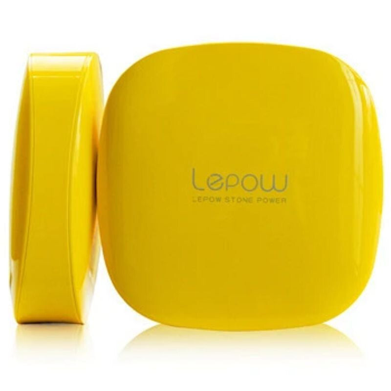 Lepow Moonstone 300 sárga powerbank oldalnézetből és szemből, kompakt méret