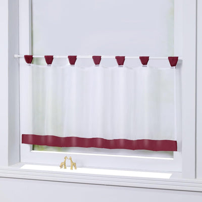 Joyswahl Fehér Panelfüggöny Bordó Csíkkal - 120x45 cm Méret - Maxihome