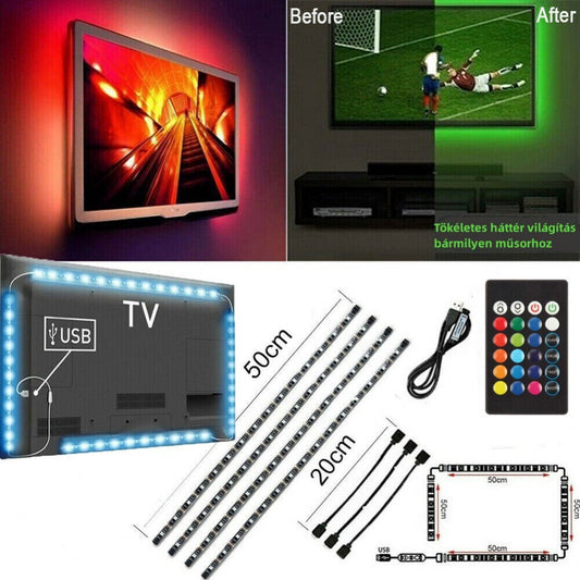 Innolight LED Szalag 4×0,5 m - Monitor és TV RGB Háttérvilágítás - Maxihome