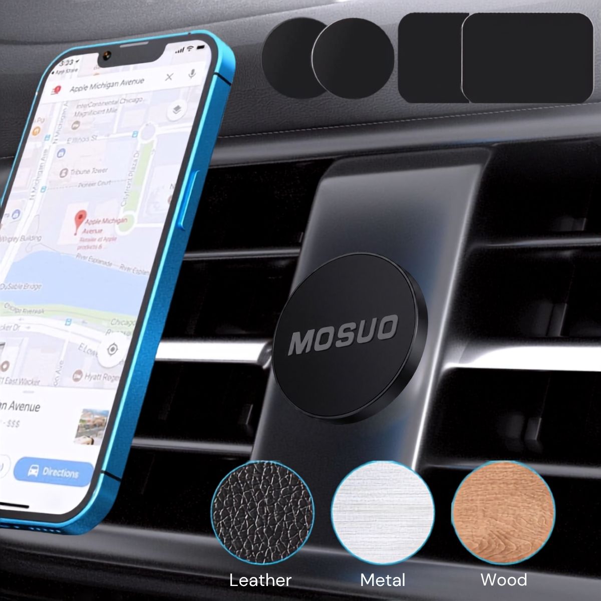 MOSUO Univerzális Mágneses Telefontartó – Autóba, Falra és Asztalra Rögzíthető Mobil Tartó