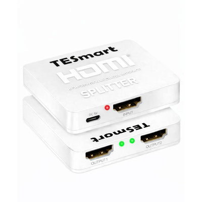 TESmart HDMI Splitter 1x2 – 4K@60Hz HDMI 2.0 Elosztó, Tükrözött Megjelenítés – Fehér - Maxihome