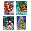 KRUCE 5D Gyémántfestő Készlet - Téli Mintákkal, 4 db-os Szett