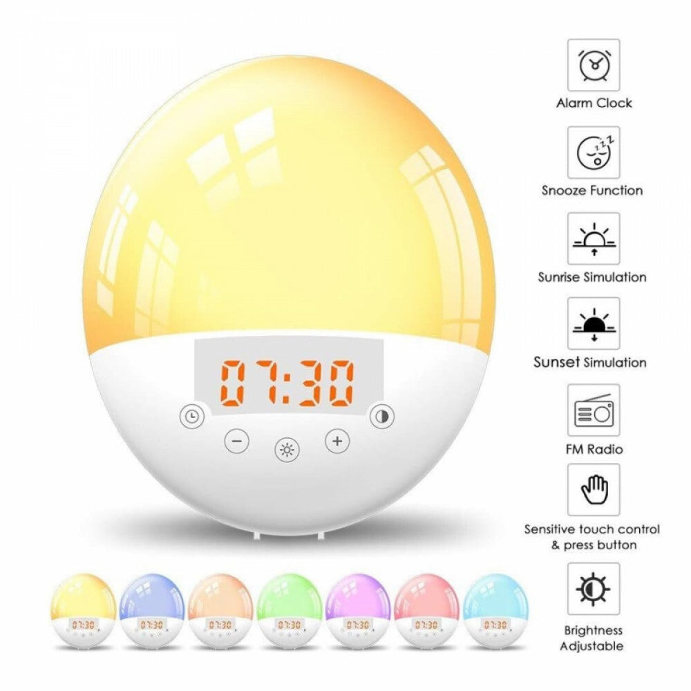 Bshop LED Ébresztőóra - Ébresztőfény, Napfelkelte Szimuláció, Kíméletes Ébredés - Maxihome