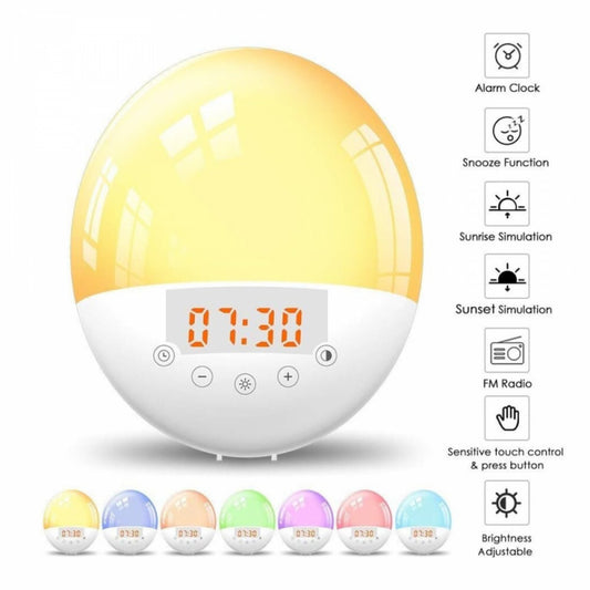 Bshop LED Ébresztőóra - Ébresztőfény, Napfelkelte Szimuláció, Kíméletes Ébredés - Maxihome