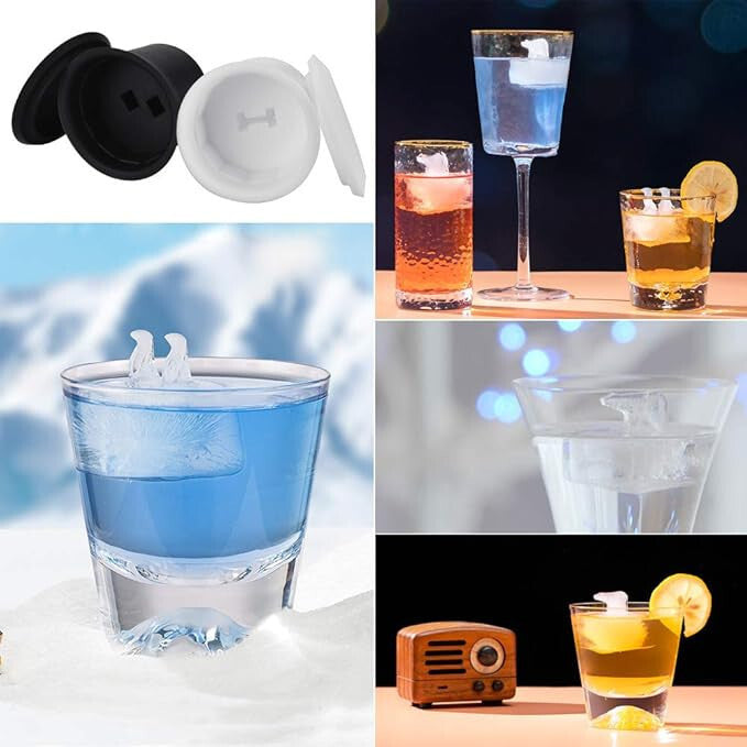 DECARETA Szilikon Jégkocka Forma Szett Fedővel – 4 db, Figurás és BPA-mentes - Maxihome