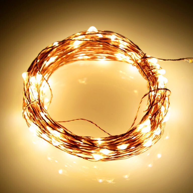 Abody LED fényfüzér világító tekercsben, meleg fehér apró izzókkal