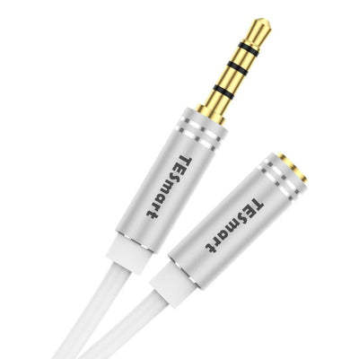TESmart 3,5 mm-es TRRS Mikrofonos Fejhallgató Hosszabbító Kábel – Telefonhoz és PC-hez (2,5 m, Fehér) - Maxihome