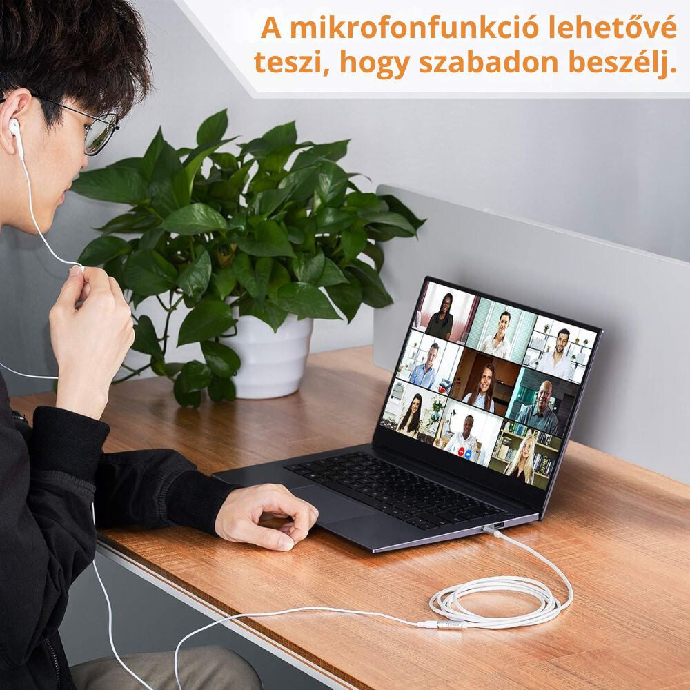 TESmart TRRS hosszabbító headsettel videóhíváshoz laptopon, mikrofon működik