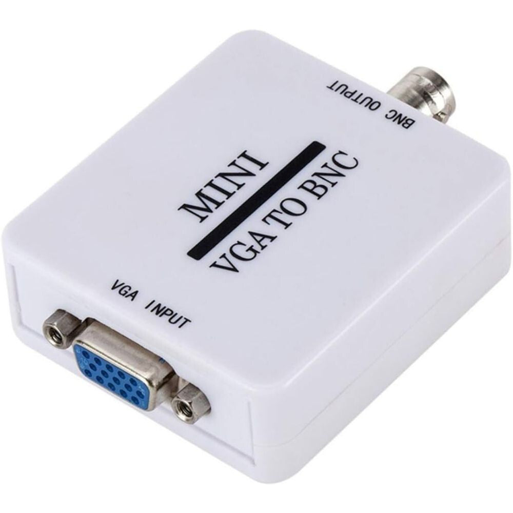 Mini VGA–BNC átalakító doboz VGA bemeneti csatlakozója ferde felülnézetből