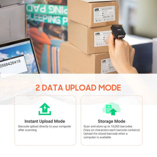 Tera Ergonomikus Gyűrűs Vonalkódolvasó – 1D & 2D QR, Bluetooth / 2.4G / USB Csatlakozás - Maxihome