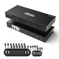TESmart Dual Monitor DisplayPort KVM Switch – 8x2 (4 PC, 2 Monitor) 4K@60Hz, EDID, Hot Plug, USB 2.0, Pass-Through, DCCI