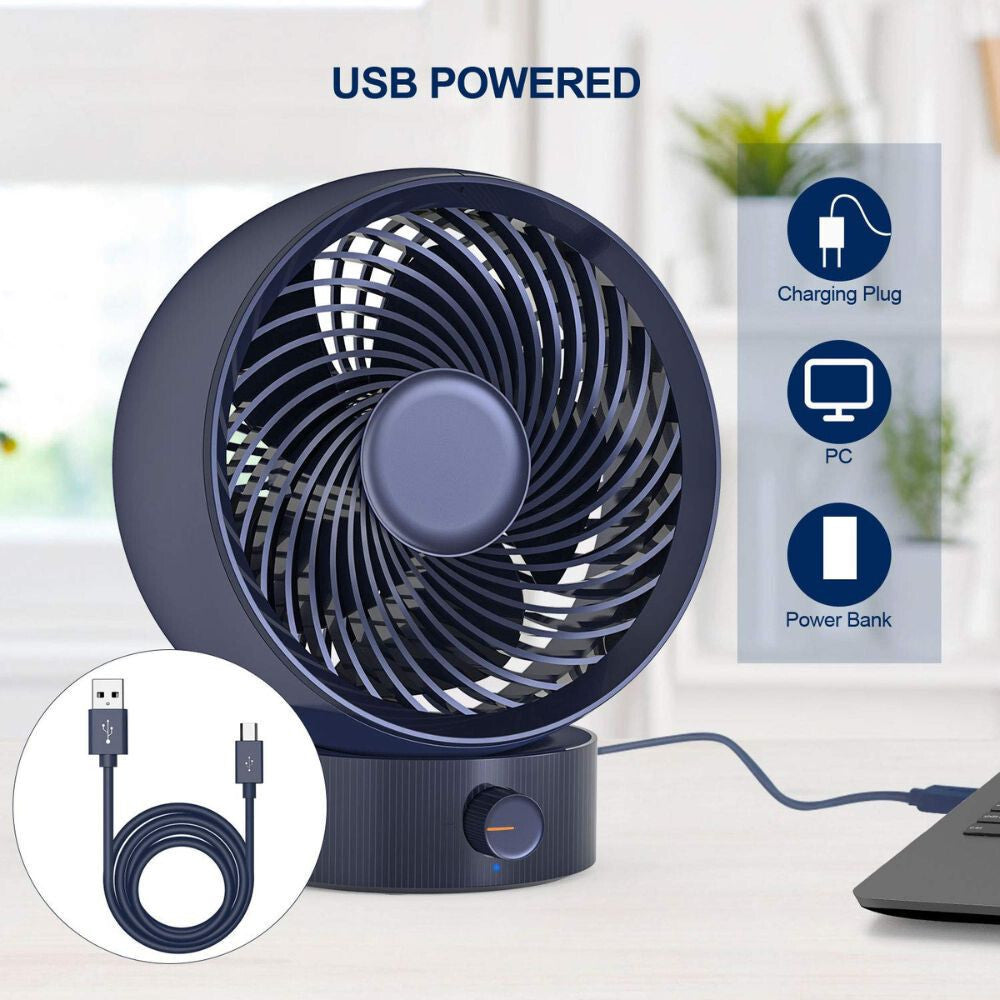Gifort Mini USB-s Asztali Ventilátor - Kis Méretű Csendes Ventilátor Otthonra és Irodába - Maxihome