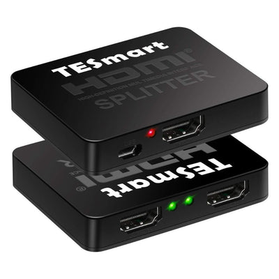 TESmart HDMI Splitter 1x2 - 4K@60Hz HDMI 2.0 Elosztó, Két Kimenet, Tükrözés, Fekete - Maxihome
