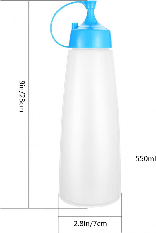 LikeSun 3 Darabos Műanyag Szószos Üveg Szett – 550 ml Adagolóflakon Öntetekhez és Szószokhoz - Maxihome