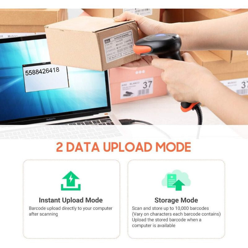 Tera 1500C 1D CCD Vonalkódolvasó - USB-s, Vezetékes, Narancssárga - Maxihome