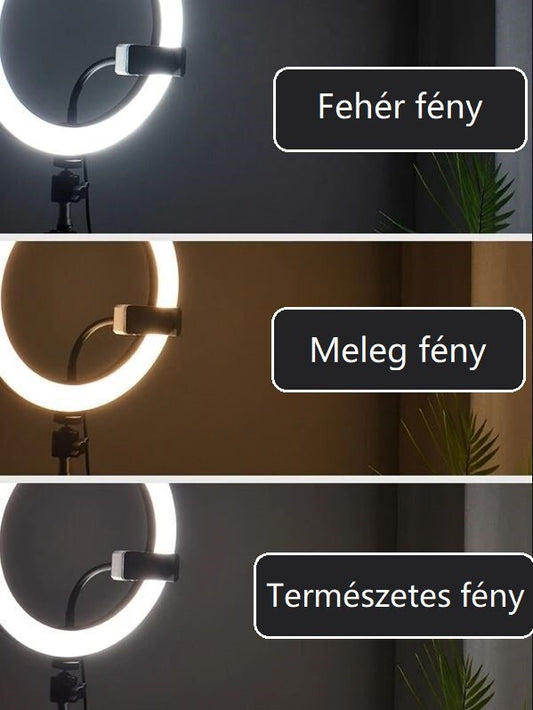Jeemak PC50 Körfény Szett – LED Selfie Lámpa Állvánnyal és Telefontartóval - Maxihome