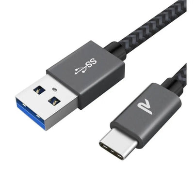 Rampow USB-C Fonott Adatkábel 2m Szürke - Gyorstöltés és Adatátvitel - Maxihome