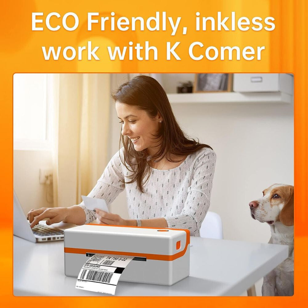 K‑COMER RX106F Hőnyomtatós Címkenyomtató USB – 10×15 cm Címkékhez, 150 mm/s, 203 Dpi - Maxihome