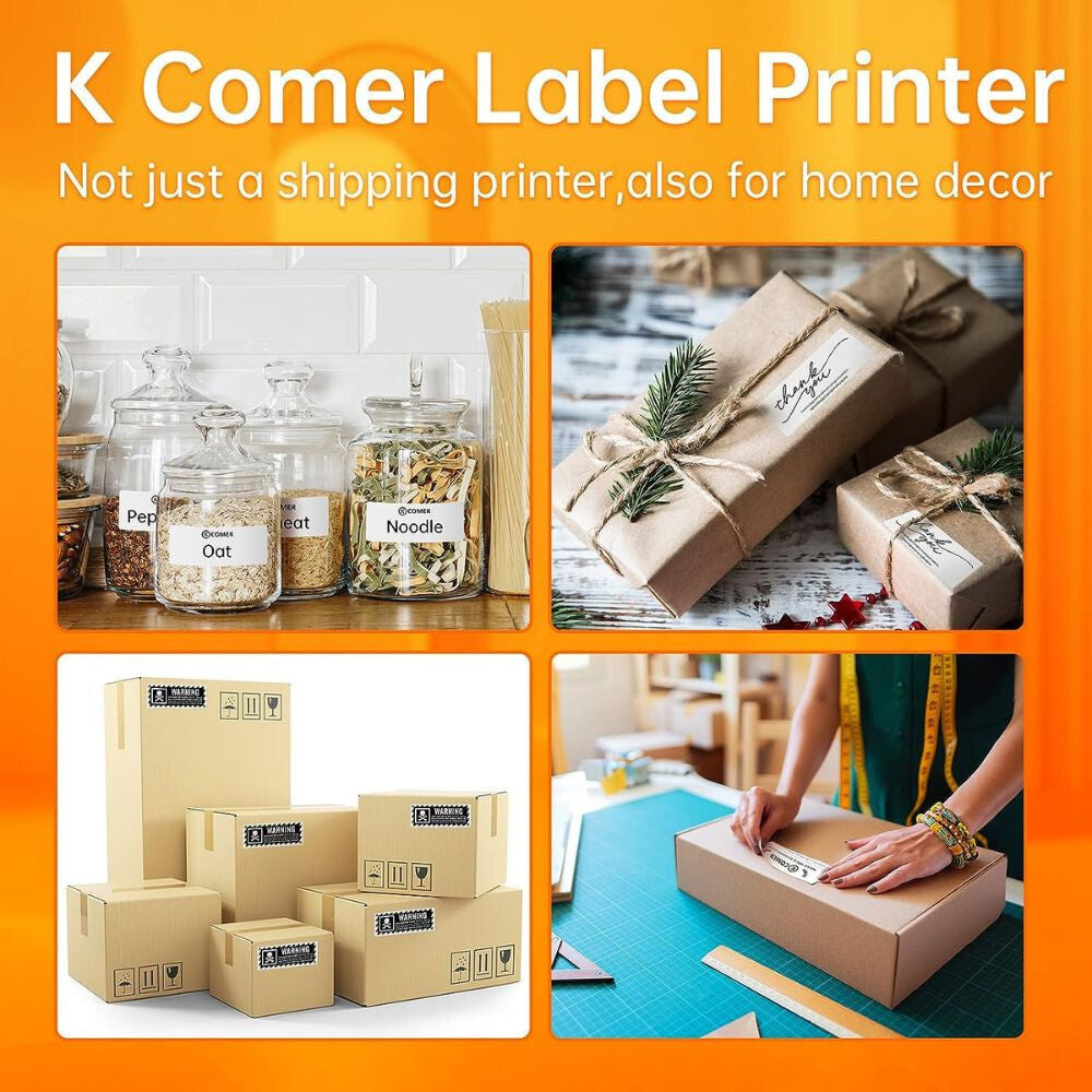 K‑COMER RX106F Hőnyomtatós Címkenyomtató USB – 10×15 cm Címkékhez, 150 mm/s, 203 Dpi - Maxihome