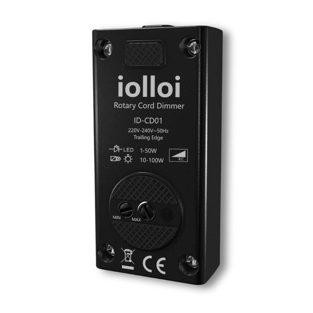 Kábeles LED dimmer hátoldala a típusjelzéssel és teljesítményadatokkal