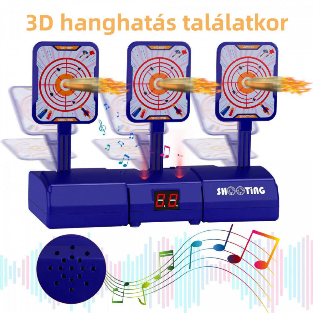 Shooting céltábla hanghatásai találatkor, ledőlő célokkal és hangjegyekkel
