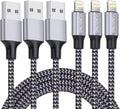 MFi-Tanúsítvánnyal Rendelkező iPhone 1m-es Nylon Fonott Györstöltő USB Kábel 3db