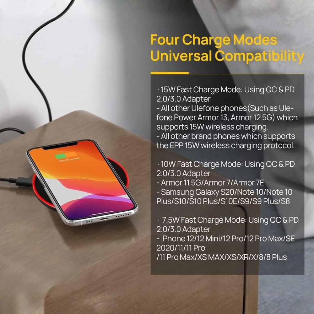 Bshopy LTD-006 Vezeték Nélküli Gyors Töltőpad – 15W Qi Mobiltelefon Töltő