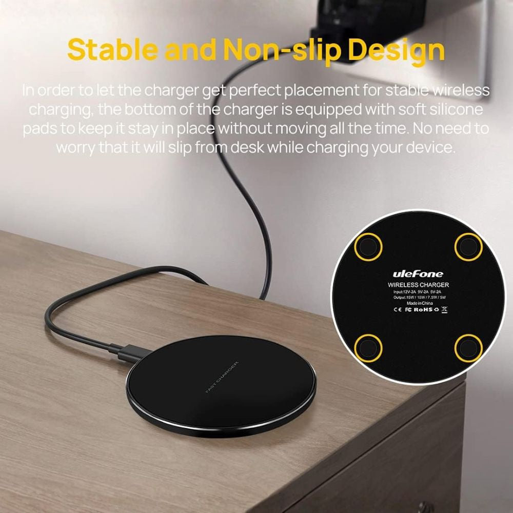 Bshopy LTD-006 Vezeték Nélküli Gyors Töltőpad – 15W Qi Mobiltelefon Töltő