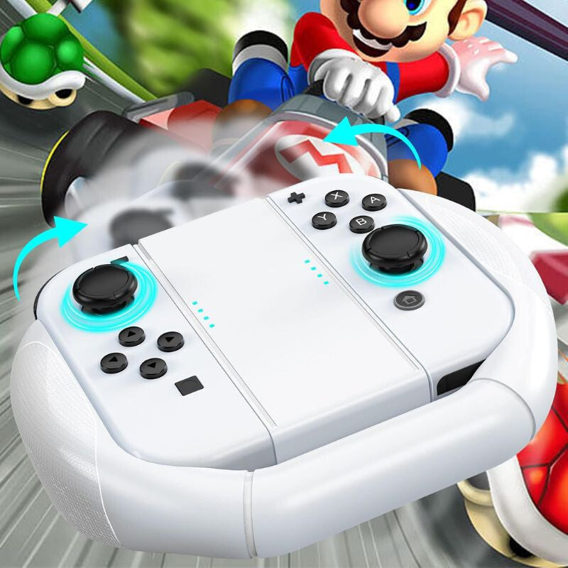 Joy-Con kormány markolat kanyarodás közben, nyilak jelzik a forgatást