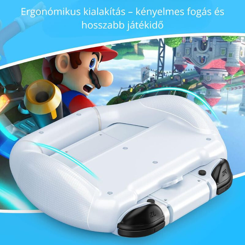 Ergonomikus fehér Switch markolat alulnézetből, kényelmes fogáshoz