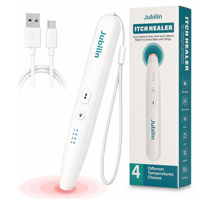 Jubilin Elektromos Rovarcsípés Kezelő – 4 Hőmérsékleti Fokozattal, USB-C Tölthető, Rovarcsípések Enyhítésére