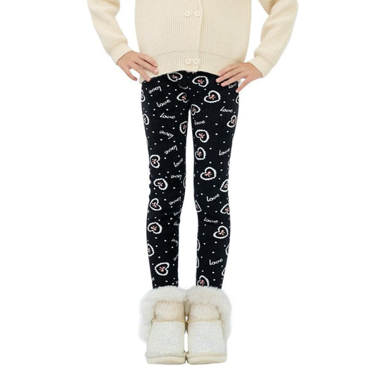 Adorel Téli Polár Gyermek Leggings Szett (2 db) – Pillangó és Szívecske Mintával