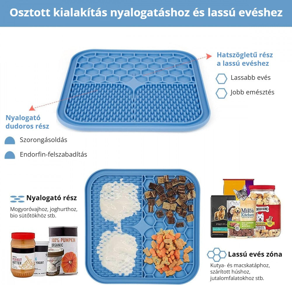 Adoric lassú etetőtál – nyalogató rész és lassú evés zóna