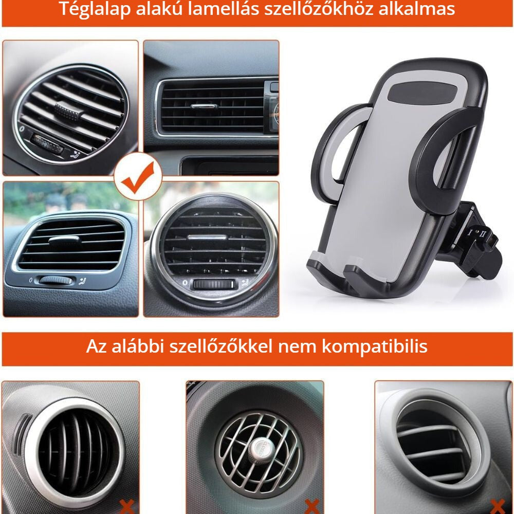 Amoner autós telefontartó – kompatibilis szellőzőrácsok