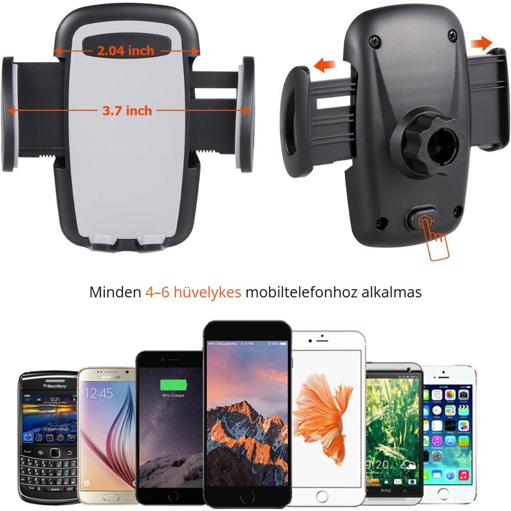 Amoner autós telefontartó – minden 4–6 hüvelykes mobiltelefonhoz