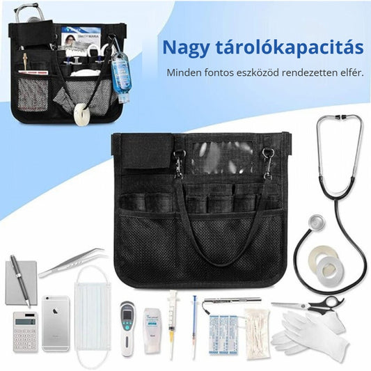 Ápolói övtáska nagy tárolókapacitással