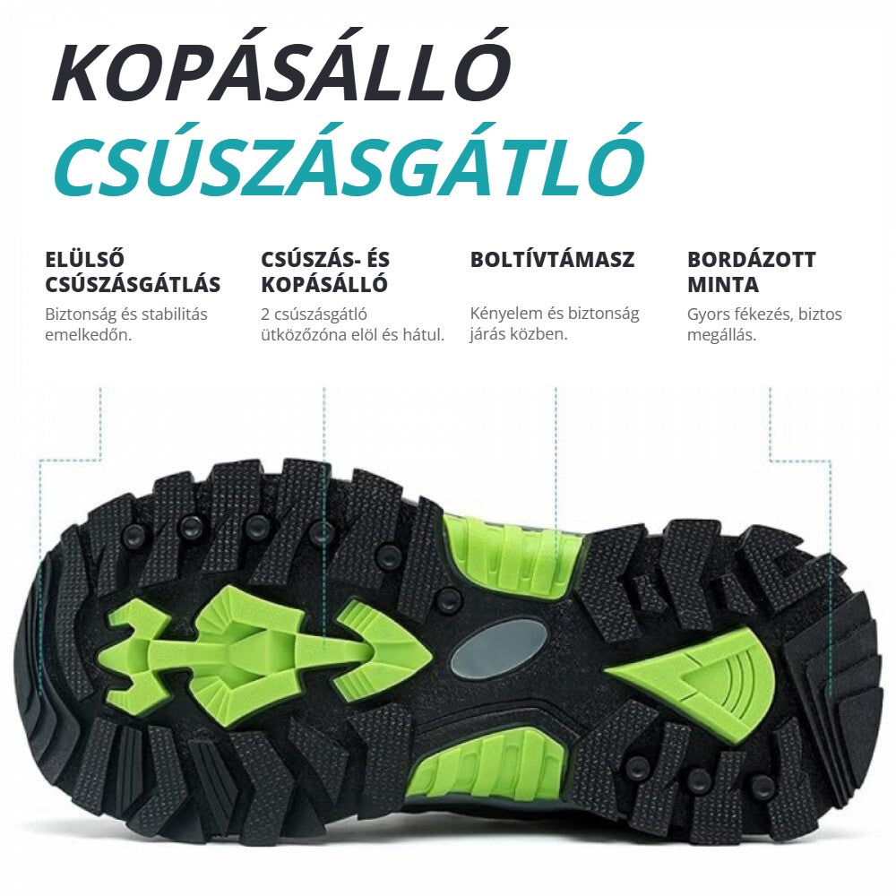 Ashion gyerek túracipő – kopásálló, csúszásgátló talp